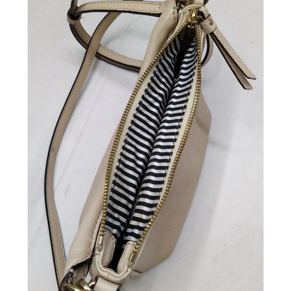 Kate Spade New York Beige Pebbled Leather Zipper Closure Crossbody Bag - Picture 11 of 16